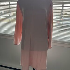 Alfani Gray and Pink Long Sleeve Dolman Sleeve Sheath Top